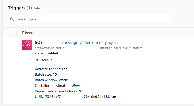Lambda SQS trigger